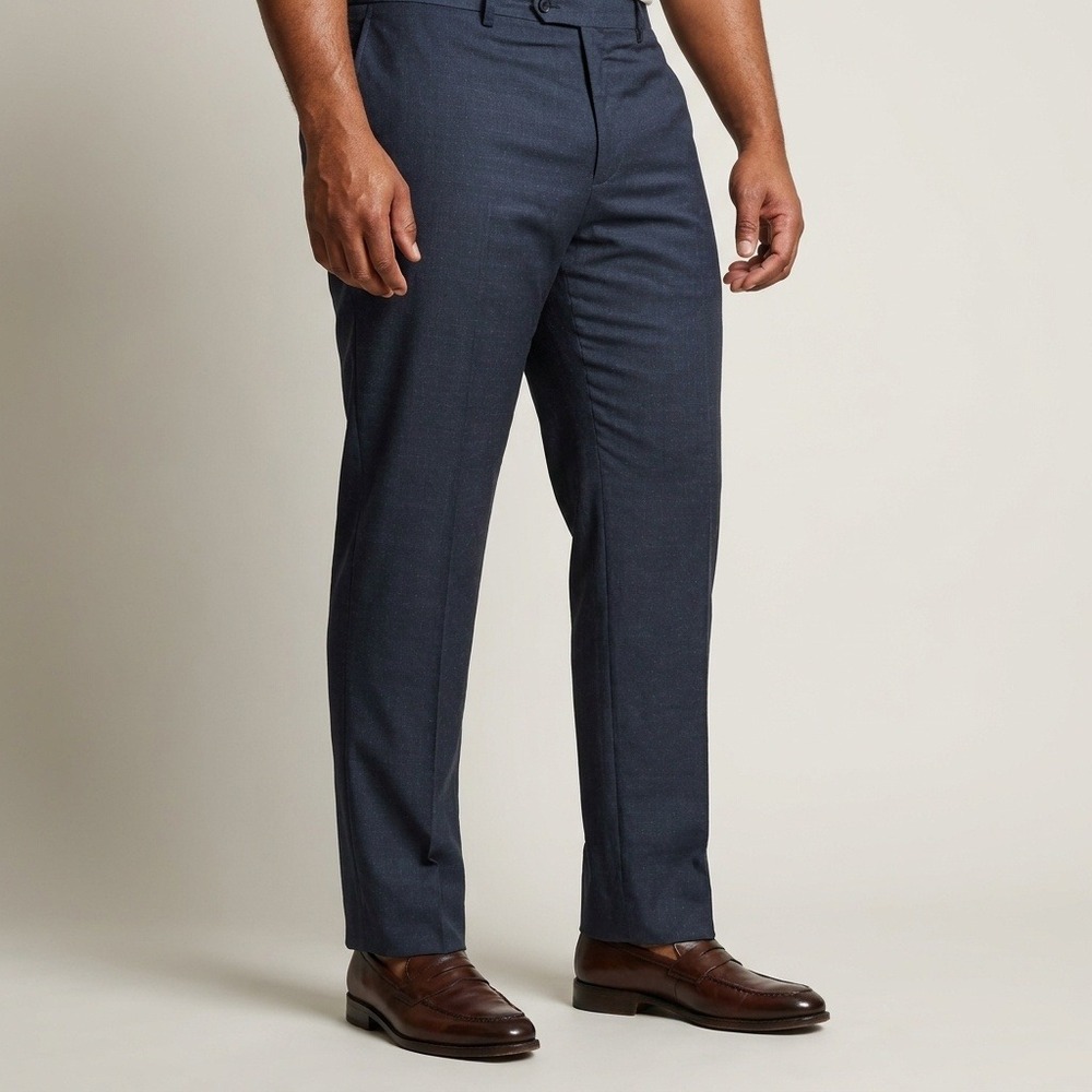 Paul Smith London Mens Navy Blue Linen Cotton Dot Dress Pants 44EU 36US Italy